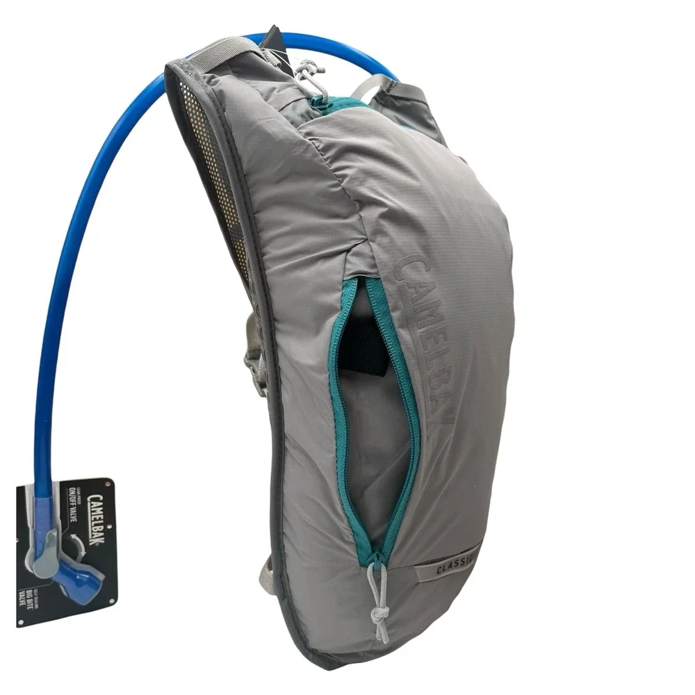 CamelBak Classic Light Bike Cycling Hydration Pack 70oz 2L Gray Aqua